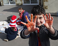 photo of Butterflies room children playing outdoors at Longscroft