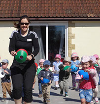 photo showing children enjoying sport coaching at Longscroft